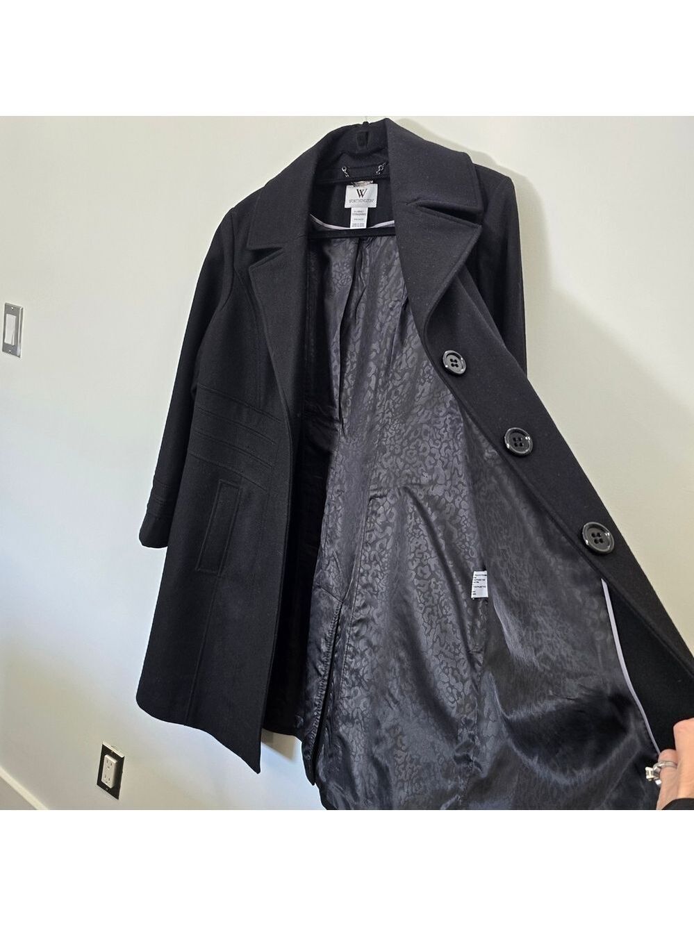 Worthington Women's Black Wool Coat Size XL - Picture 14 of 16